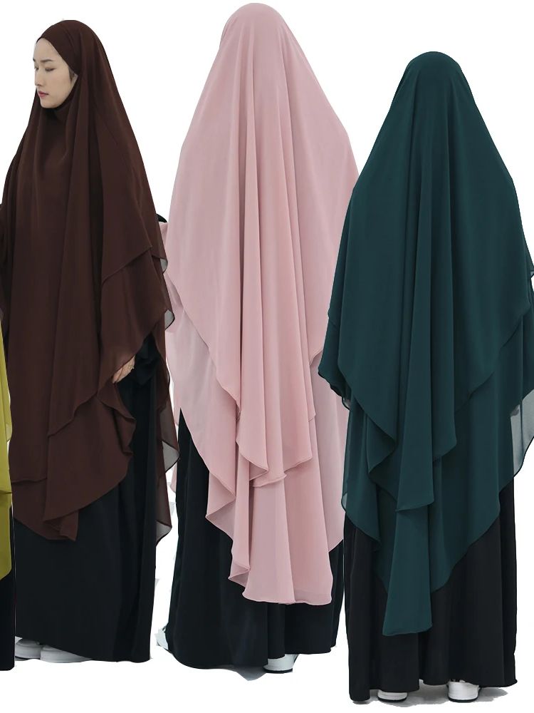 Vestido Hijab musulmán para mujer, Hijab de chifón para Ramadán, Eid, Dubái, Maxi Khimar, Abaya, Islam, Kebaya