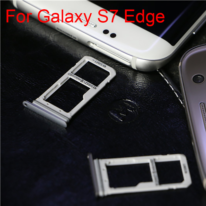 Для Samsung Galaxy S7 edge G935 G935F G935A одинарный двойной пластиковый слот-держатель Nano Sim-карты Золотой/Серебряный/серый с бесплатным штифтом