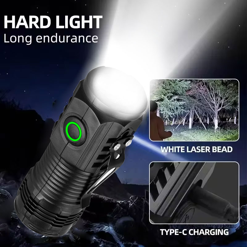 Nueva linterna Ultra potente, Mini linterna táctica LED de 3 núcleos, linterna LED recargable de alta potencia, lámpara de mano con Clip de bolígrafo de Metal