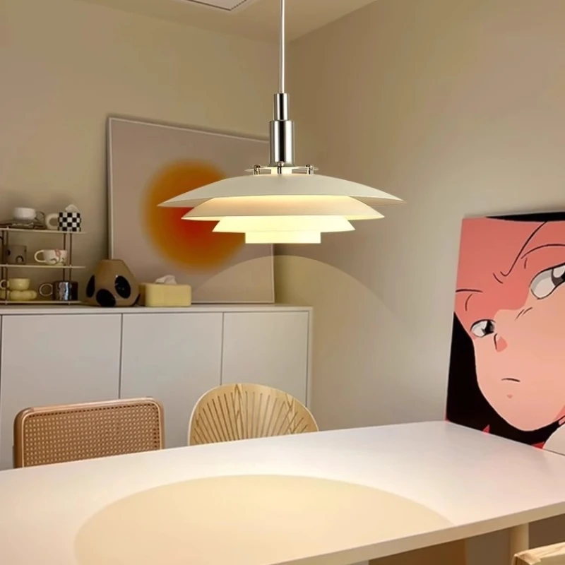 Designer Lamp Mid Century Pendant Light Creative Gradient White Red  Adjustable  Fixture Dining Room Kitchen Chandeliers