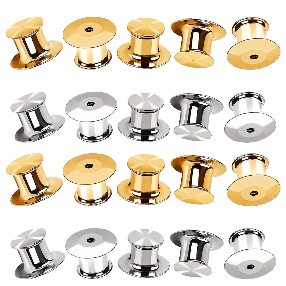 10/20 piezas Pin de bloqueo de Metal Pin de bloqueo trasero cierre de retención DIY broche de respaldo solapa bloqueo de seguridad accesorios para hacer joyas