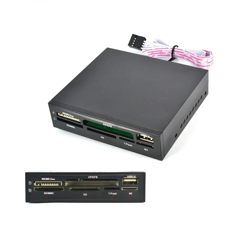 Voor PC Case Ingebouwde Kaartlezer USB HUB CF MS DUO SD MMC XD M2 TFlash Geheugenkaart Schrijver Adapter voor 3.5 inch HDD Harde Schijf