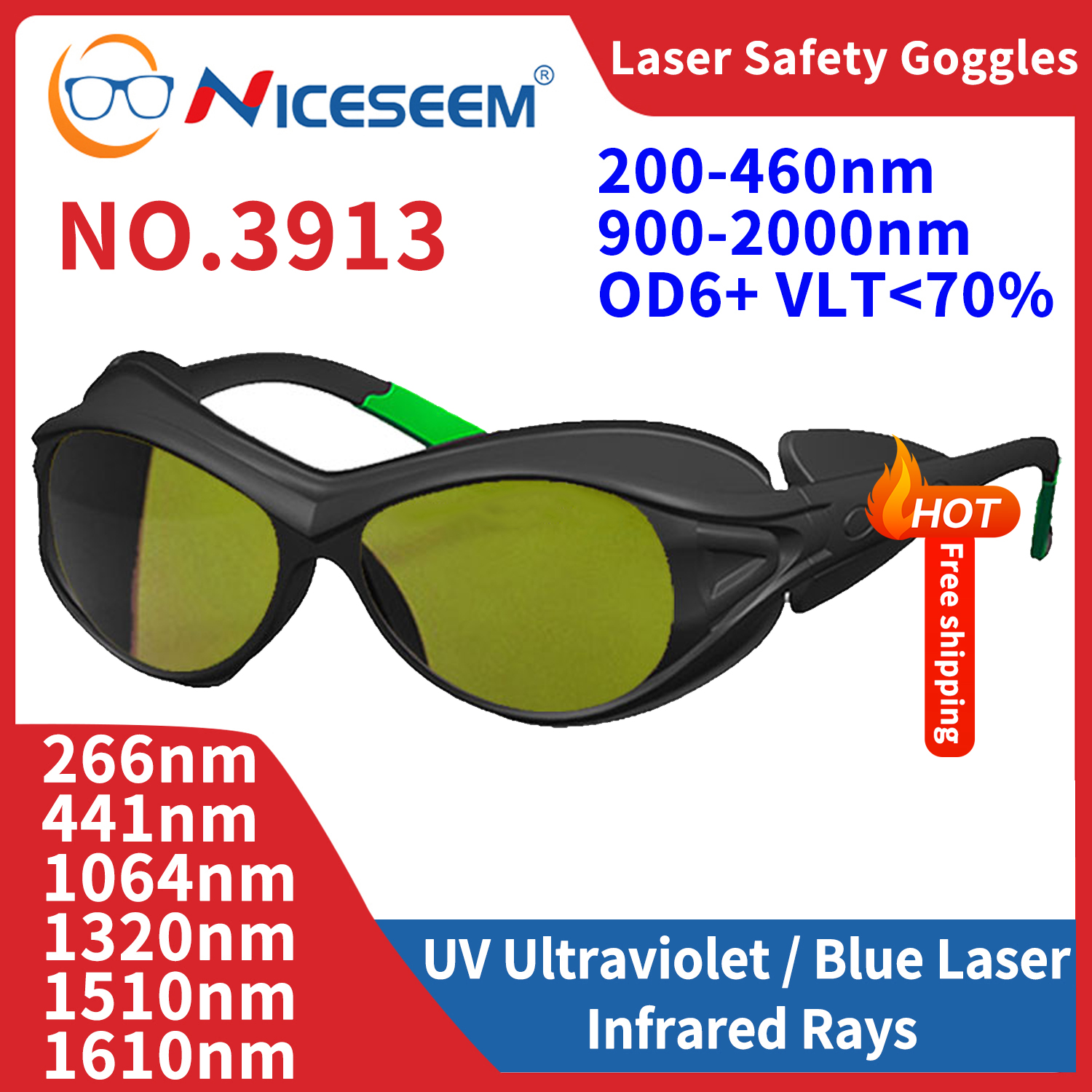 Lenti Laser Occhiali Protettivi Occhiali di Protezione Radiologica Lenti Protettive per la Vista Sicurezza Industriale Saldatura Radiazioni 532nm 1064nm