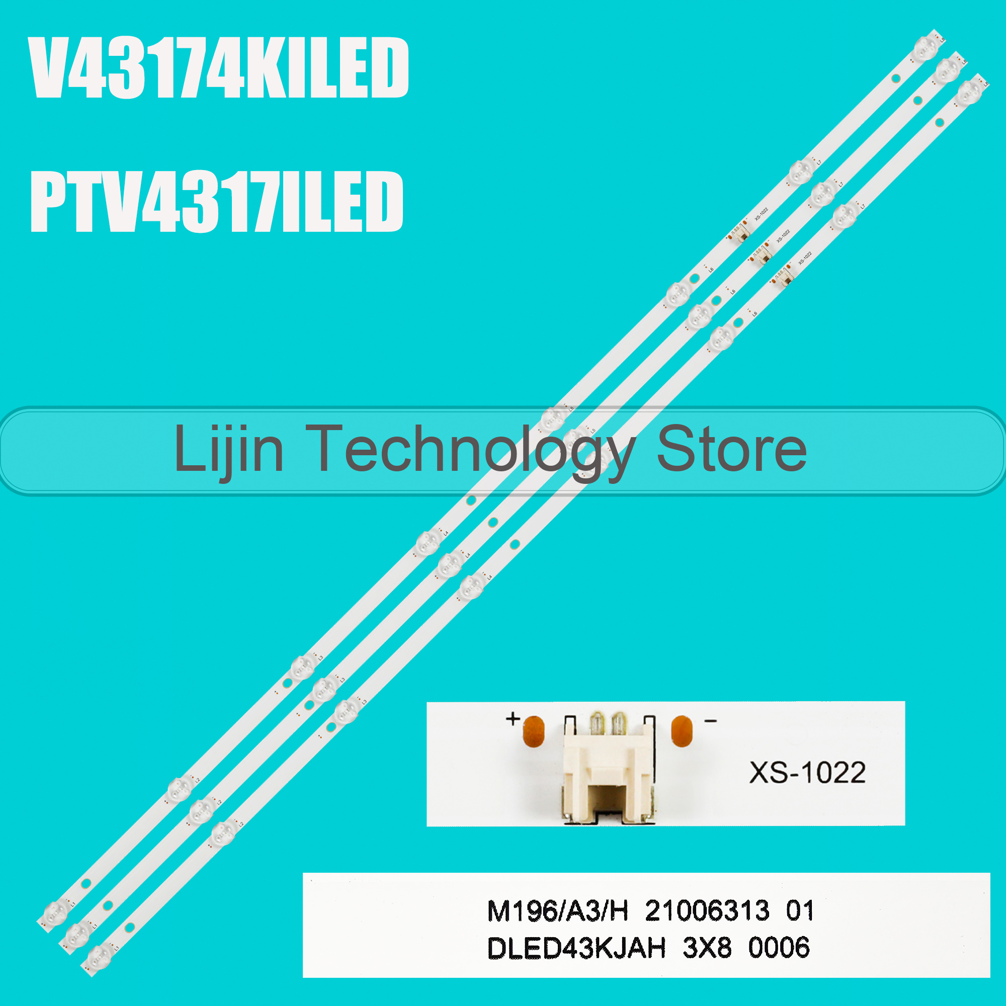 10er-Set LED-Streifen für JL.D 43091330 -296AS-M-V02 DLED43KJAH 3X8 0006 PTV43174KILED PTV4317ILED Ptv4317ile PPTV 43C4A 43VF4