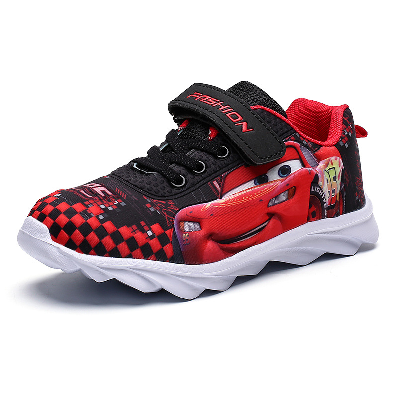Disney relâmpago mcqueen sapatos carros crianças tênis casuais meninos tênis anime mcqueen sapatos esportivos cesta tamanho 25-32