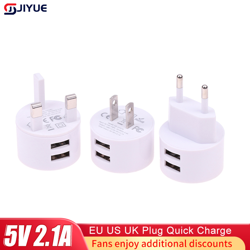 5V 2,1 A Dual USB Ladegerät EU UNS UK Stecker Schnell Ladung Wand Ladegerät Handy Lade Mini Adapter Reise ladegerät Für Telefon