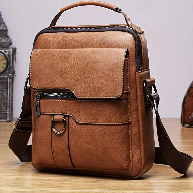Marca masculina bolsa de ombro para 9.7 "ipad homens couro do plutônio aletas crossbody sacos de negócios aleta masculino sólido saco do mensageiro saco de viagem