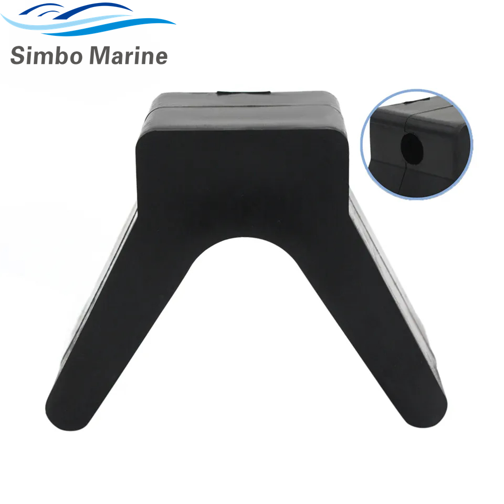 Rodillo de tope de arco de goma para remolque de barco, bloque en V, negro, 2 pulgadas por 2 pulgadas