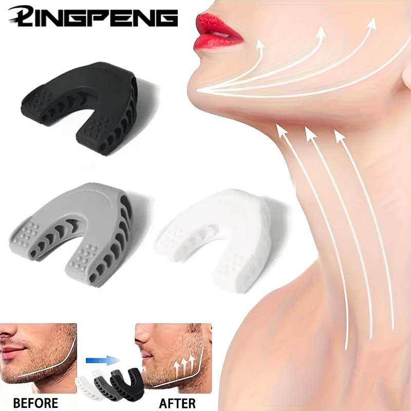 Ejercitador de mandíbula en forma de U, nuevo Facial Pop N Go, línea de mandíbula para la boca, Fitness, pelota para masticar muscular, equipo de entrenamiento para morder