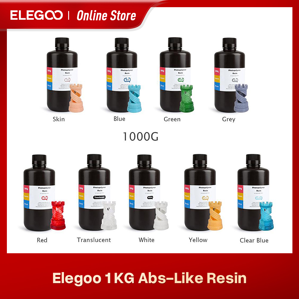 ELEGOO ABS-Like Żywica do drukarek 3D LCD Żywica utwardzana promieniowaniem UV 405nm ABS-Like Standardowa żywica fotopolimerowa do drukowania LCD 3D 1000g