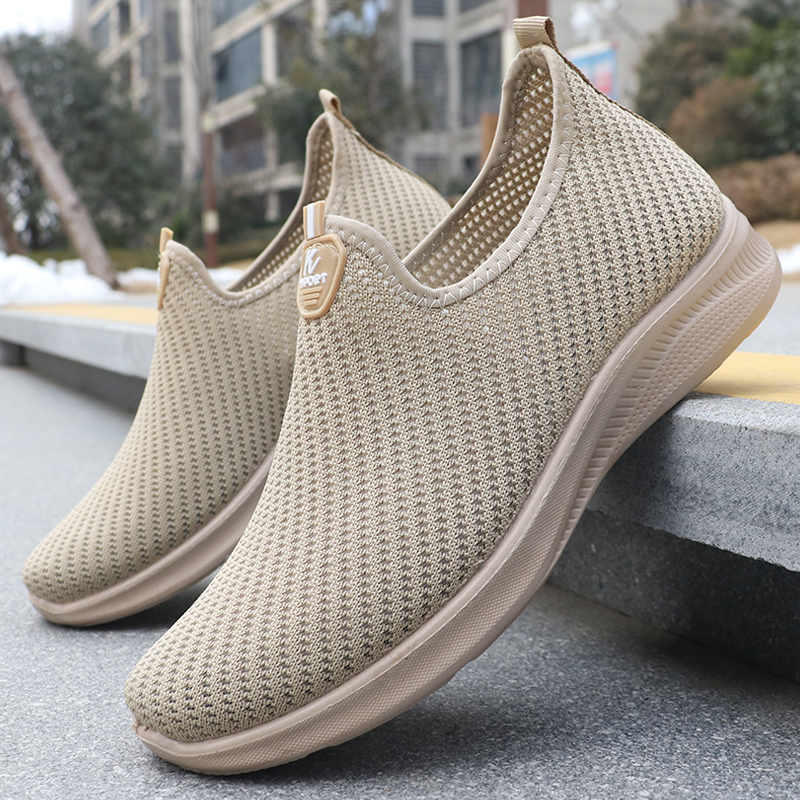 Modieuze effen geweven gebreide hardloopschoenen voor heren - Lichtgewicht, ademend en antislip - Perfecte sportschoenen voor buitenavontuur, ideaal voor effen vrijetijdsschoenen met veters voor sportliefhebbers, lichtgewicht