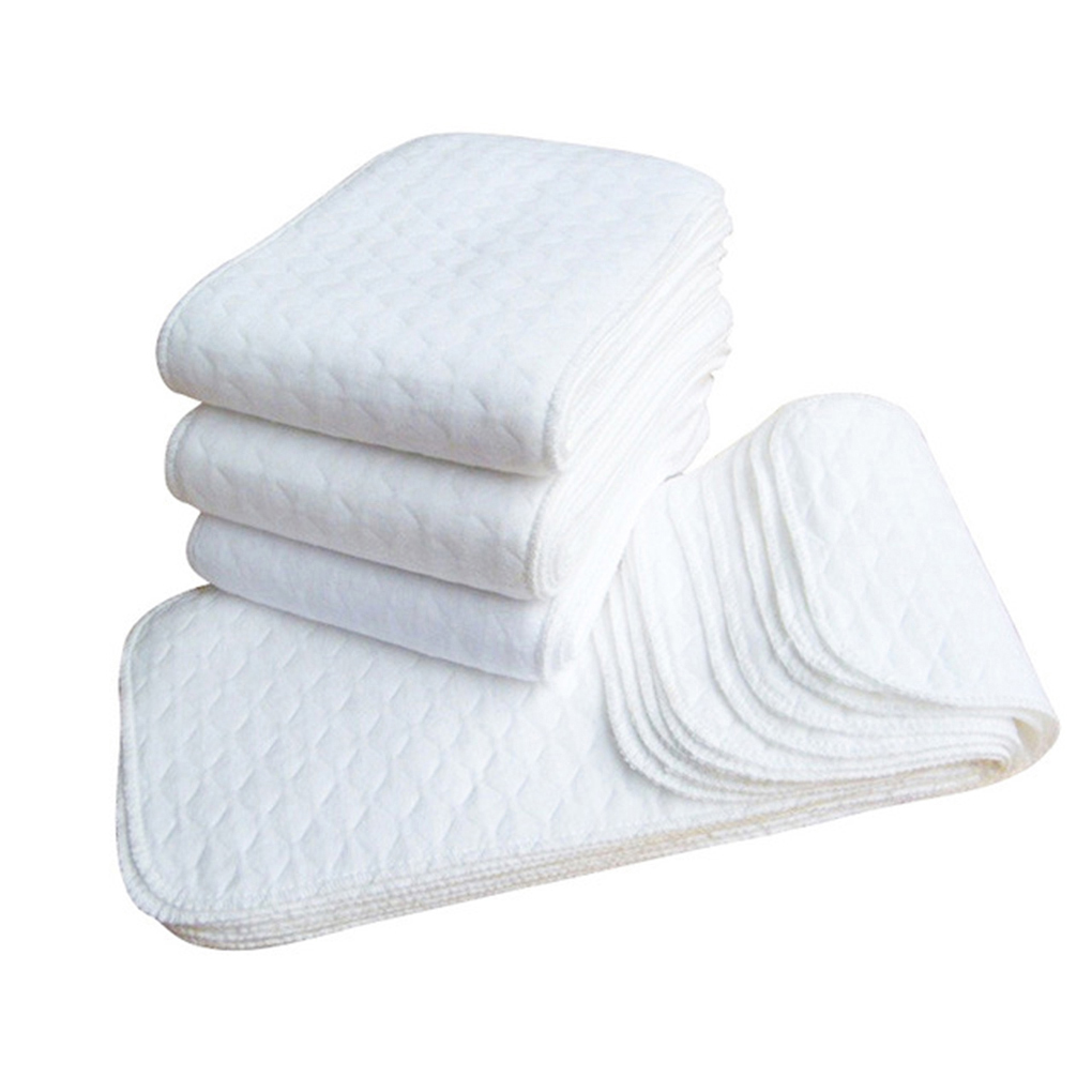 Couches lavables et réutilisables en coton pour bébé, 10 pièces, accessoires pliables pour enfants