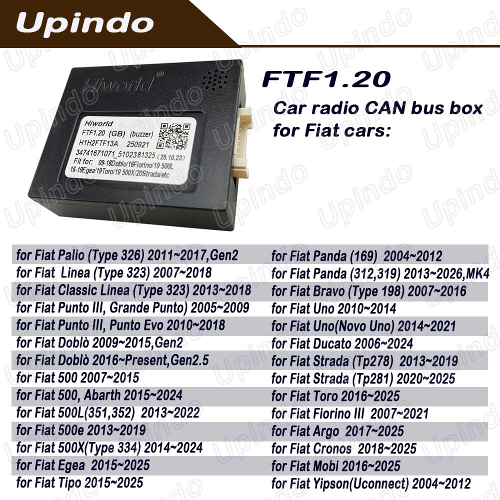รถวิทยุ CANBus ถอดรหัส CAN Bus Adapter สําหรับ FIAT Doblo 500 Uno Fiorino Palio Bravo Punto Panda Dacuto Strada Argo Toro Mobi