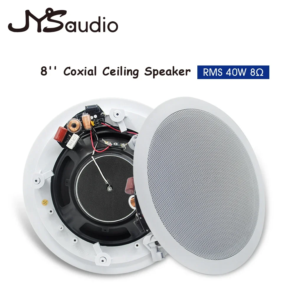 Powerful 40W Ceiling Speaker 8 inch HiFi Stereo Passive Loudspeaker Home Theater Background Sound System for Residential Hotel