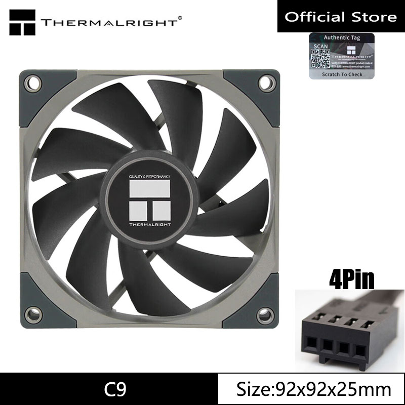 Thermalright TL-C9 Ventola da telaio da 92 mm Ventola ad alte prestazioni con cuscinetto PWM S-FDB V2 a 2000 velocità a 4 pin