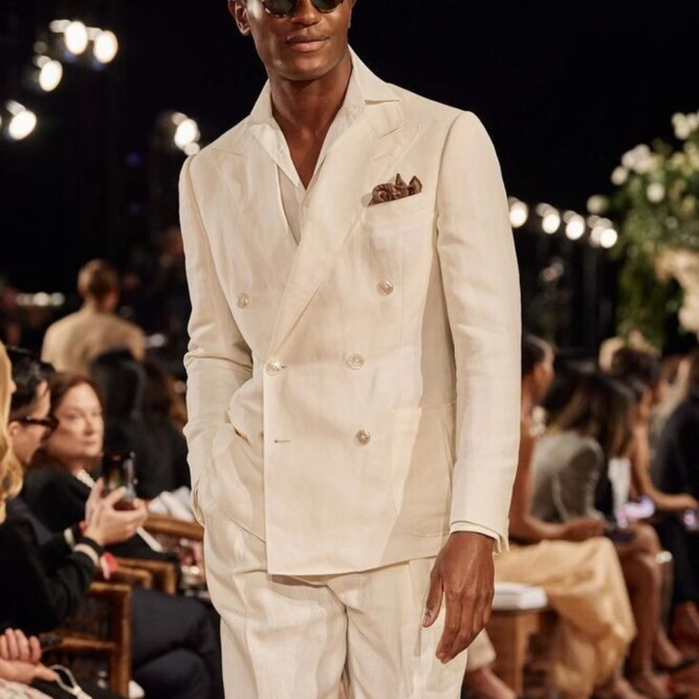 SILIWEYA Hoogwaardig Ivoor Kleurig Herenpak 2-delig Chic Linnen Jasje met Piek Revers Formeel Casual Blazer Bruidegom Smoking Gala Bruiloft Pakken
