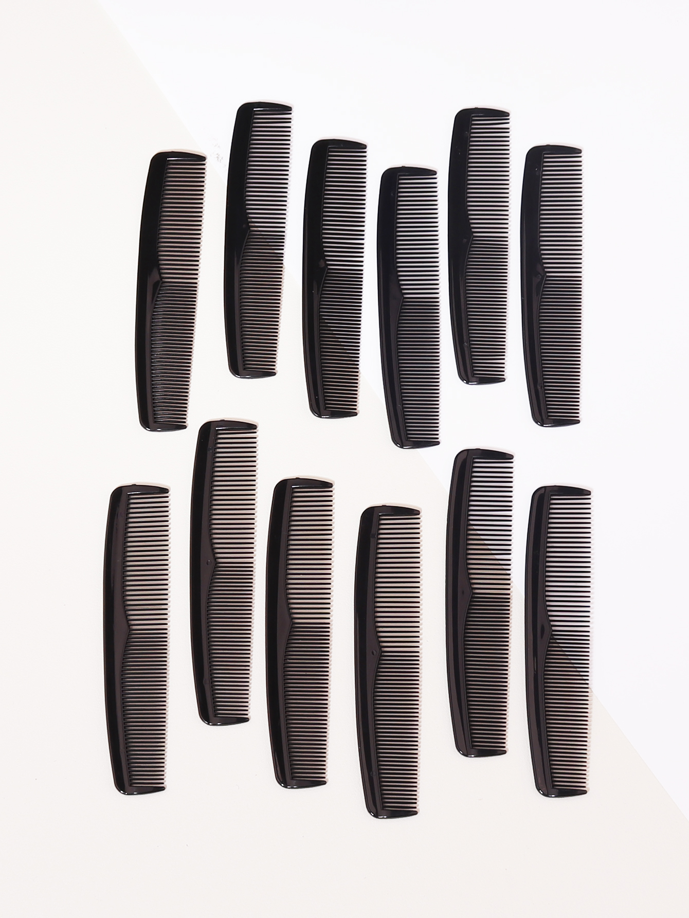 12pcs portable plastic anti-static double-sided dense toothed hair combs salon hair comb tools Special for real hair wigs