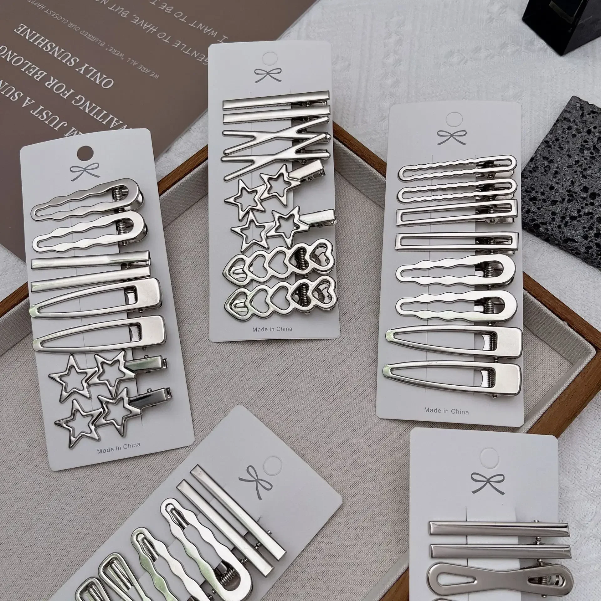 Zilver Metalen Haar Clips Vrouwen Meisjes Y2K Eendenbek Haarspeld Persoonlijkheid Pony Side Hoofddeksels Haarspeldjes Haarspeld Styling Accessoires