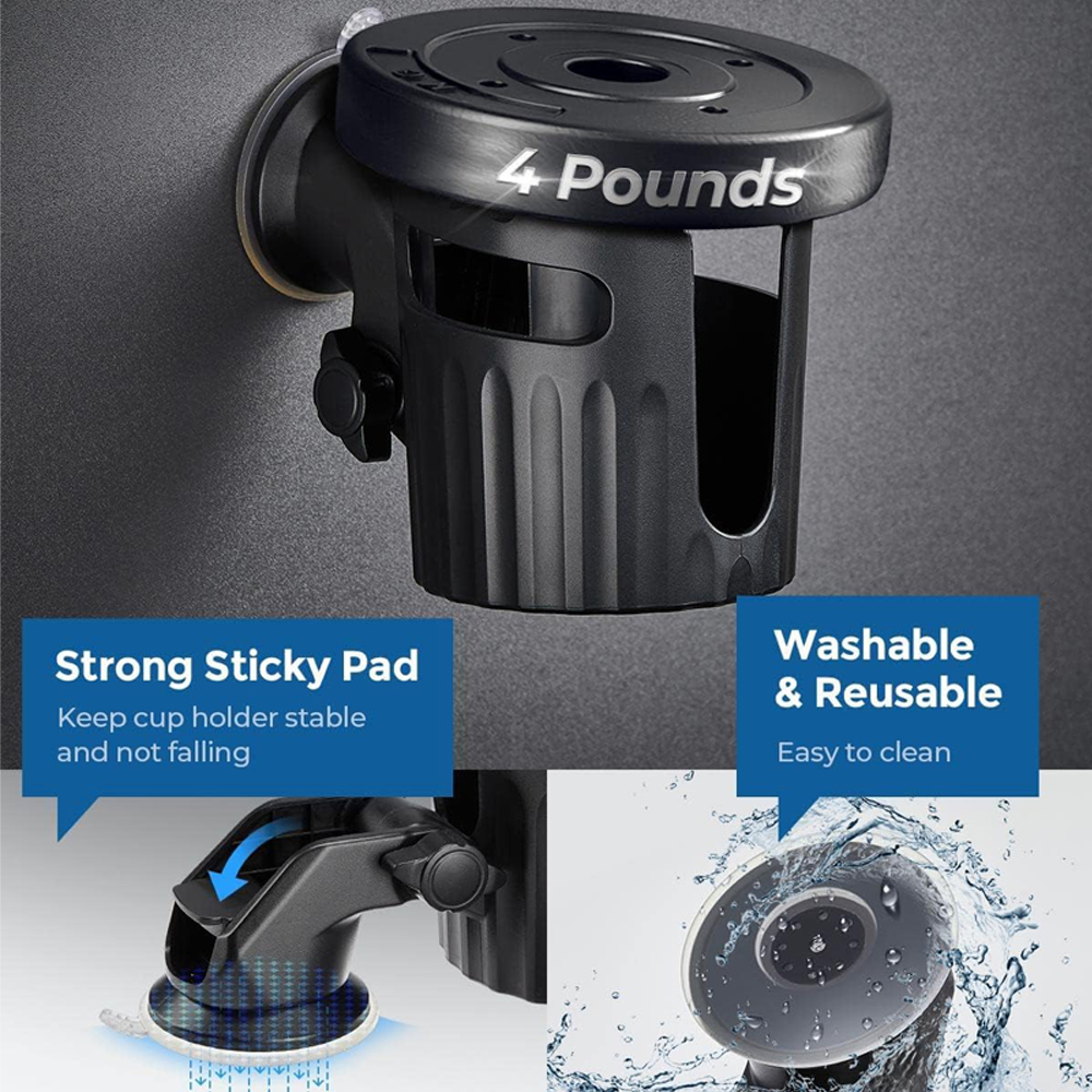 Soporte de ventosa reutilizable, soporte para bebidas plegable ajustable de 90 grados para el hogar, baño, oficina, escritorio, coche, barco, Kayak, tabla de surf, RV