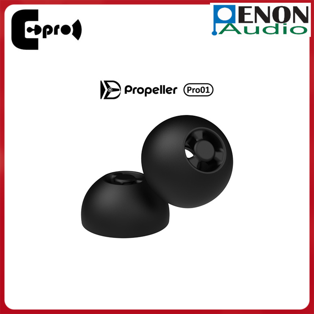 ePro Propeller Pro01 3.7mm Nozzle Pengganti Silikon IEM Eartips dengan Fase Plug dan Cone untuk 3.9-5mm In-Ear Earphone (3 Pasang)