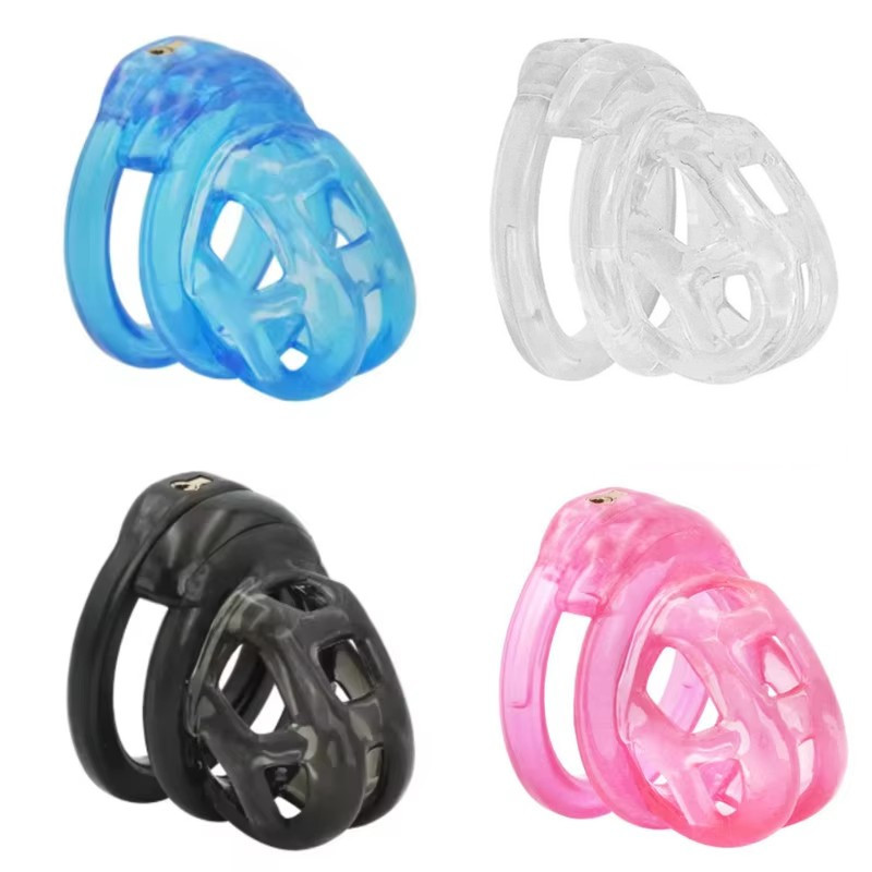 Cage de chasteté en silicone souple, dispositif anti-évasion avec 4 anneaux de pénis de différentes tailles, dispositifs de retenue du pénis pour hommes, jouets sexuels discrets