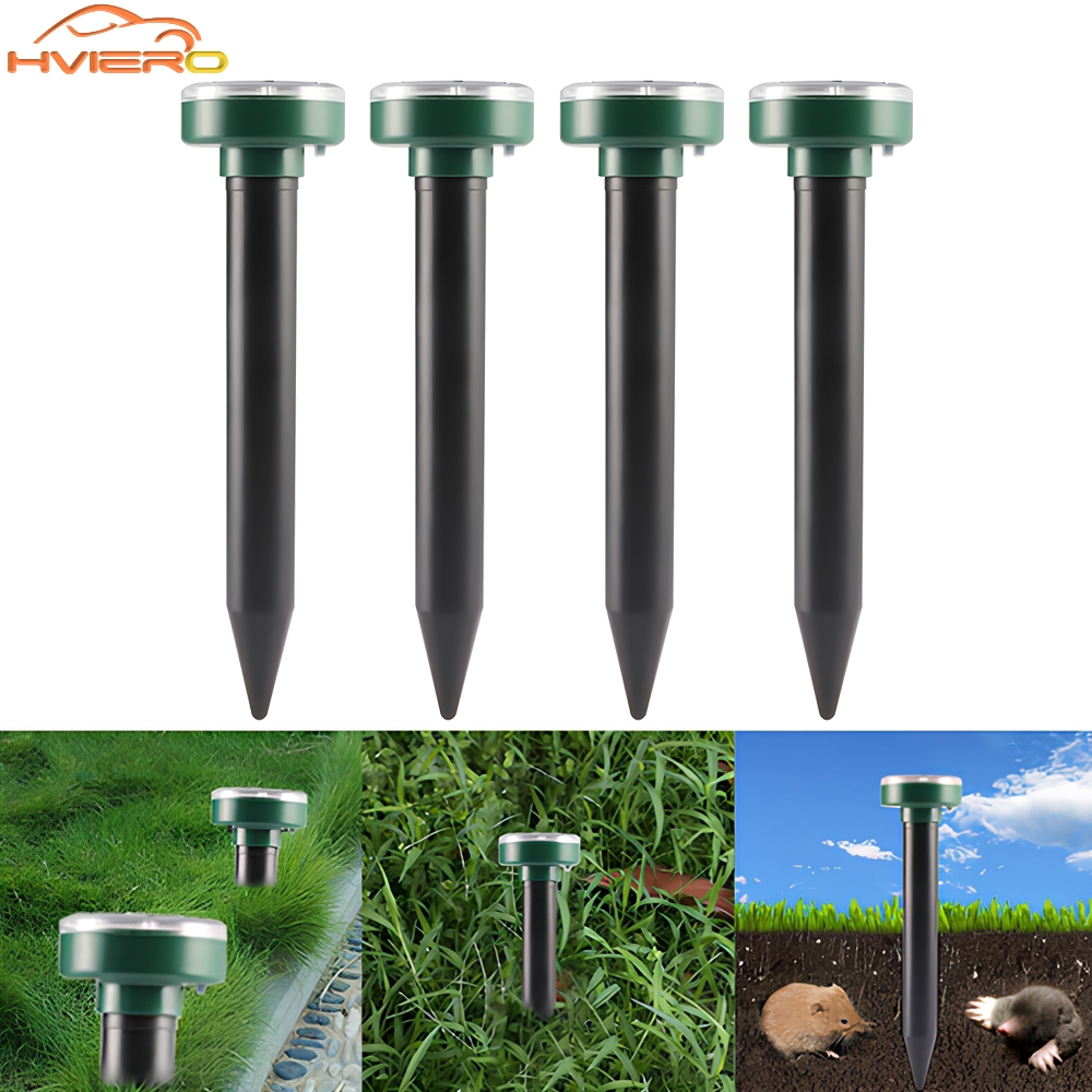 Solar Ultrasonic Electronic Mouse Repeller Snake Repeller Insect Repeller High Power Vibration Built Battery IP64 Sun Charging
