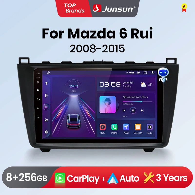 Junun Carplay Android Auto Autoradio Voor Mazda 6 Rui GH-2015 Gps Intelligente Systemen Tereo Multimedia Autoradio