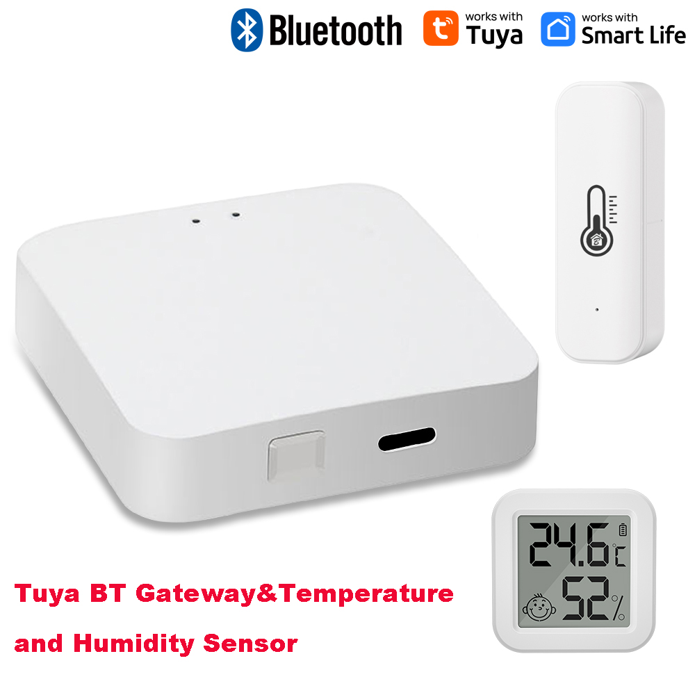 Tuya Bluetooth Gateway Hub oder Bluetooth Temperatur- und Feuchtigkeitssensor mit APP-Fernbedienung, Thermometer, Hygrometer, Sensor für Zuhause