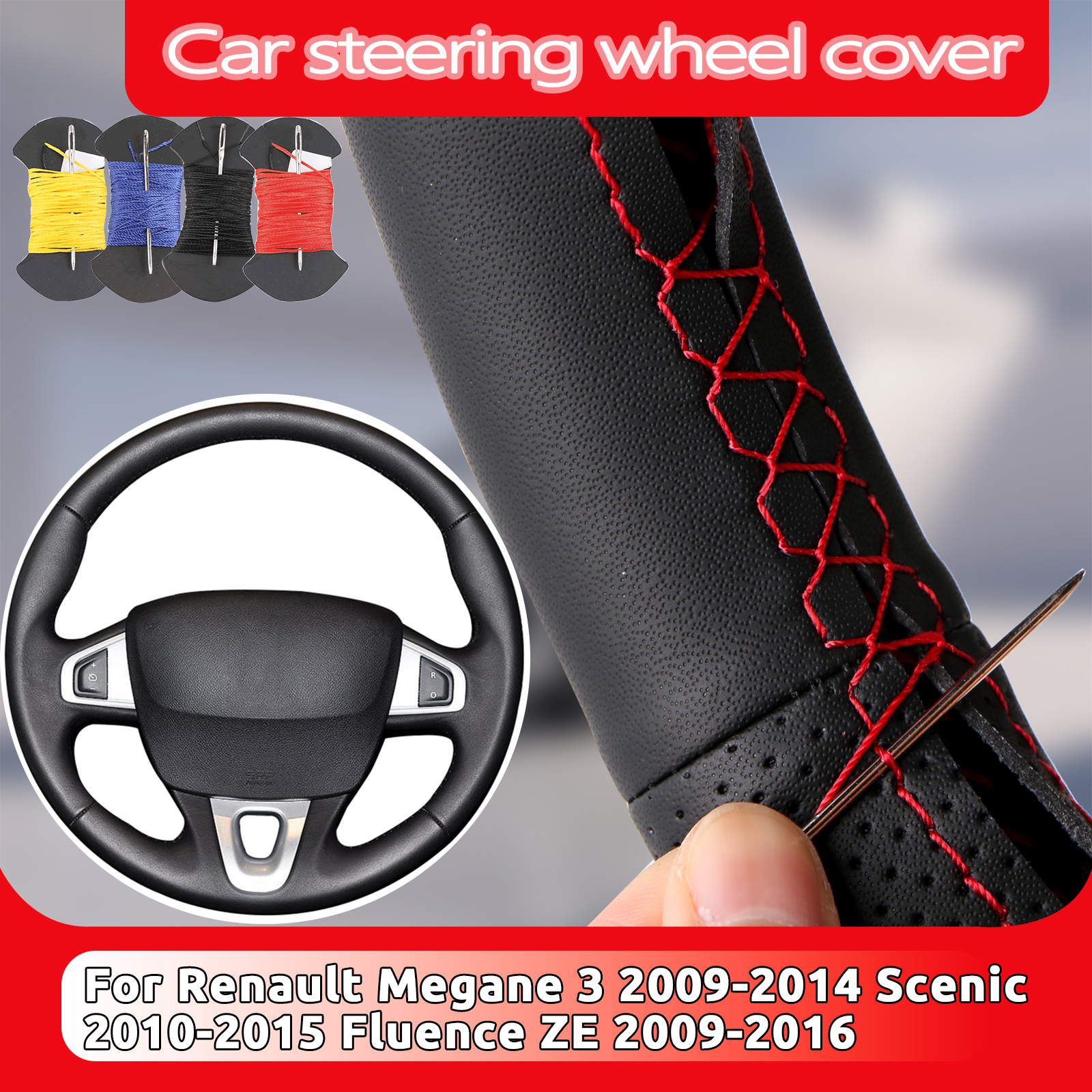 Stile OEM Per Renault Megane 3 2009-2014 Scenic 2010-2015 Fluence ZE 2009-2016 Coprivolante per auto in pelle microfibra