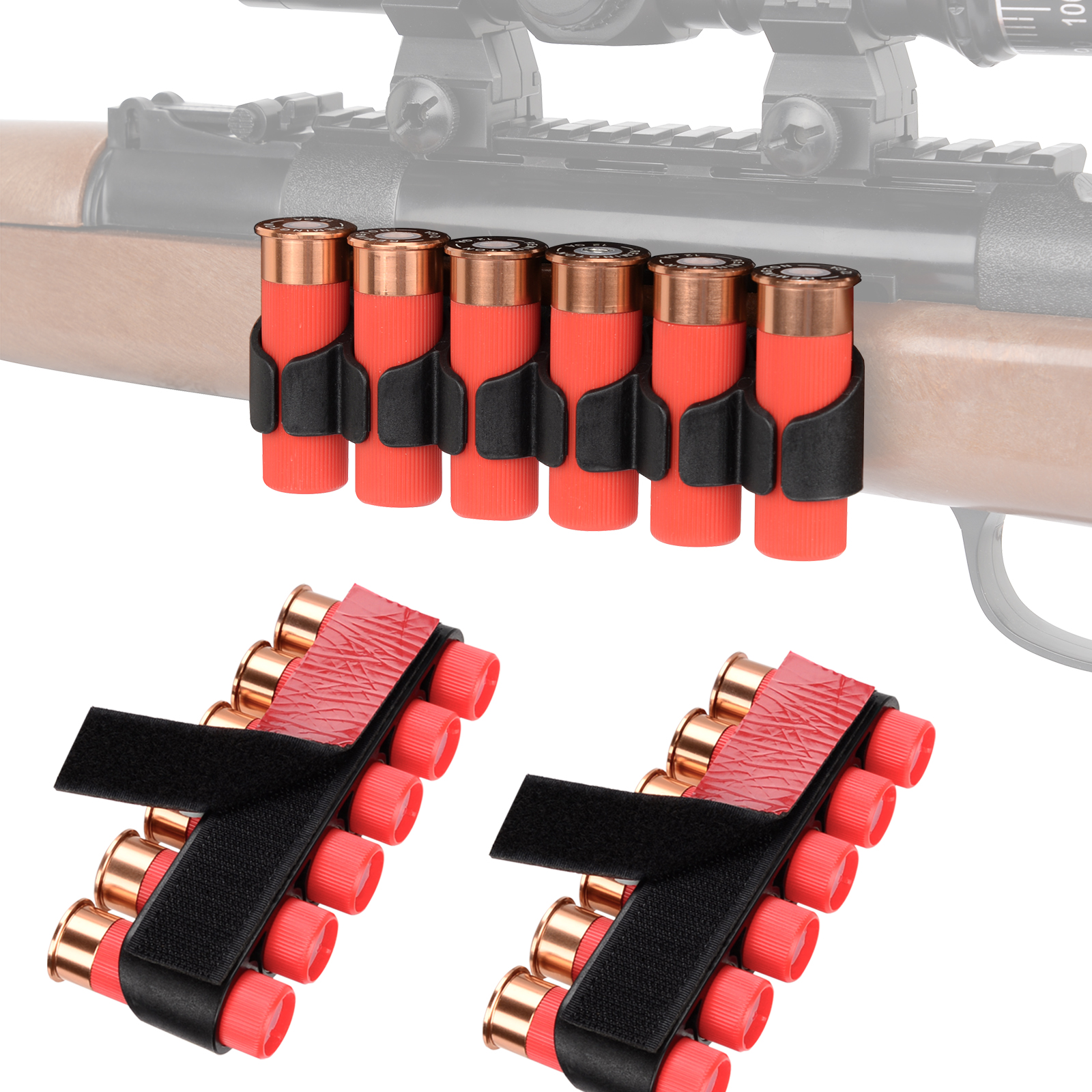Ideagle Shotgun Shell Holder Seitensattel für 12 Gauge 2er-Pack Shotshell Carrier