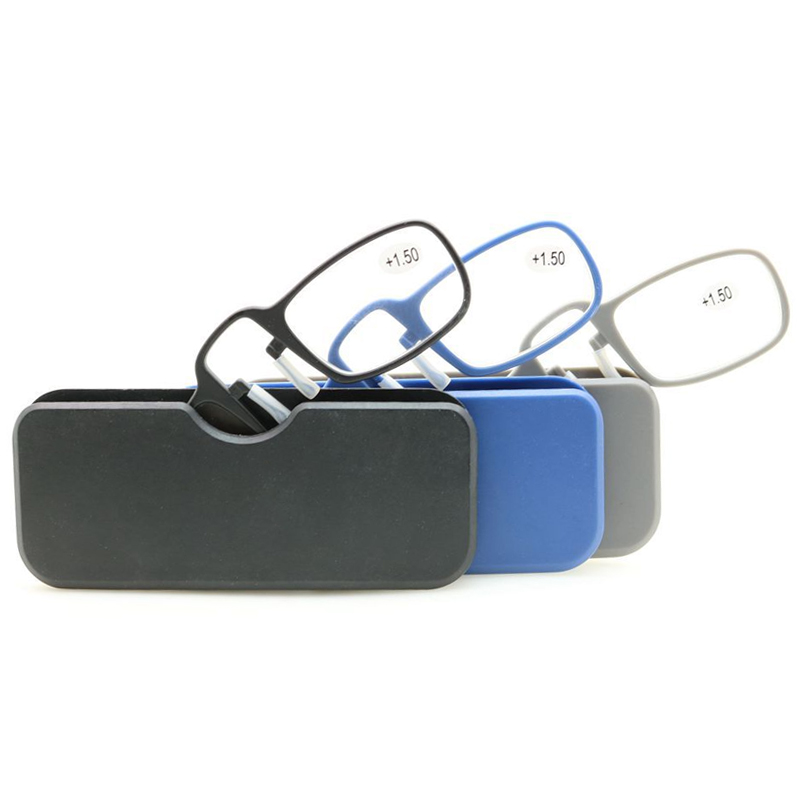 Mini Leesbril Mannen Vrouwen Neus Clip Reader Met Case Brillen +1.5 2.0 2.5