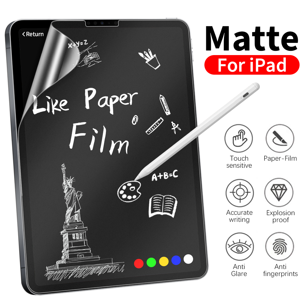 Para iPad 10 9 9a 10a generación 10,9 Pro 13 11 M4 M2 12,9 6.a película de papel como Protector de pantalla Air 5 4 3 Mini 6 10,2 Paperfeel