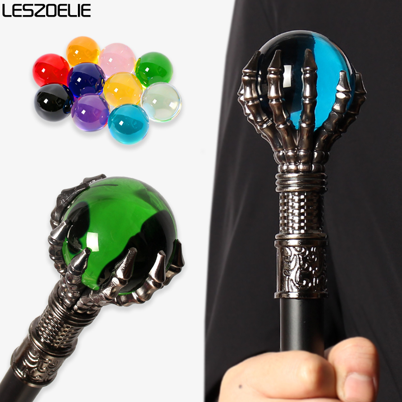 Bastón con bola de cristal de lujo para hombre y mujer, bastones de moda con garras de dragón malvado para fiesta, 10 colores, 93cm