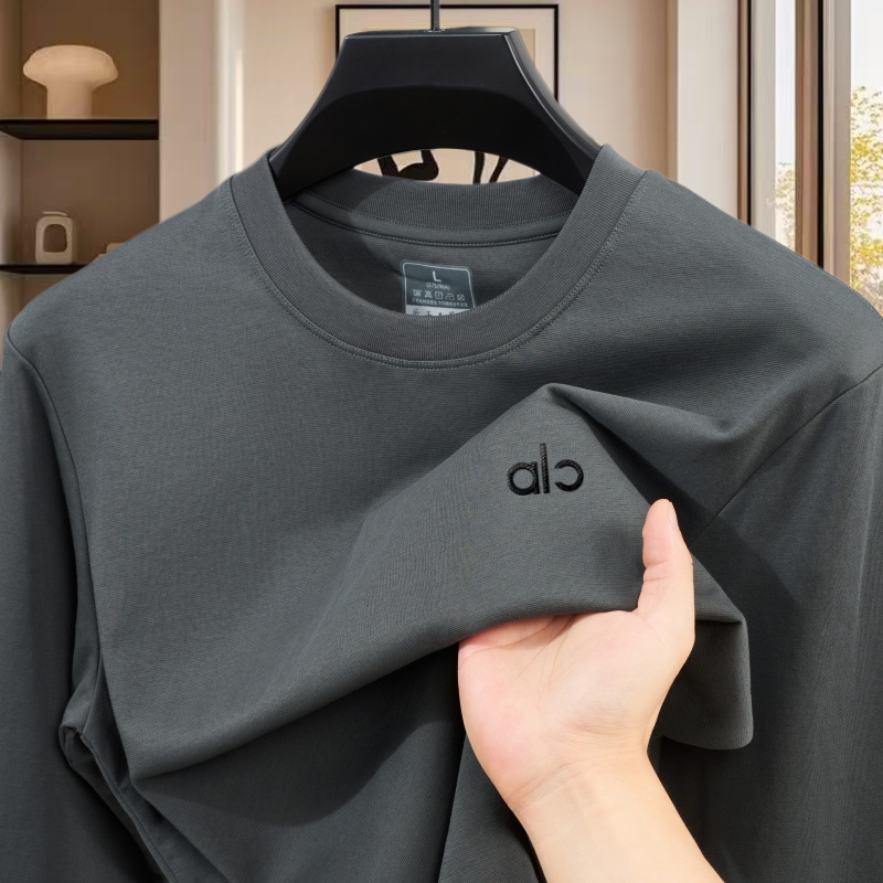 Hochwertiges, heiß begehrtes Marken-T-Shirt für Frühling und Herbst, neues exquisites Rundhals-Design, trendiges klassisches Herren-Langarmshirt mit Buchstaben-Emblem