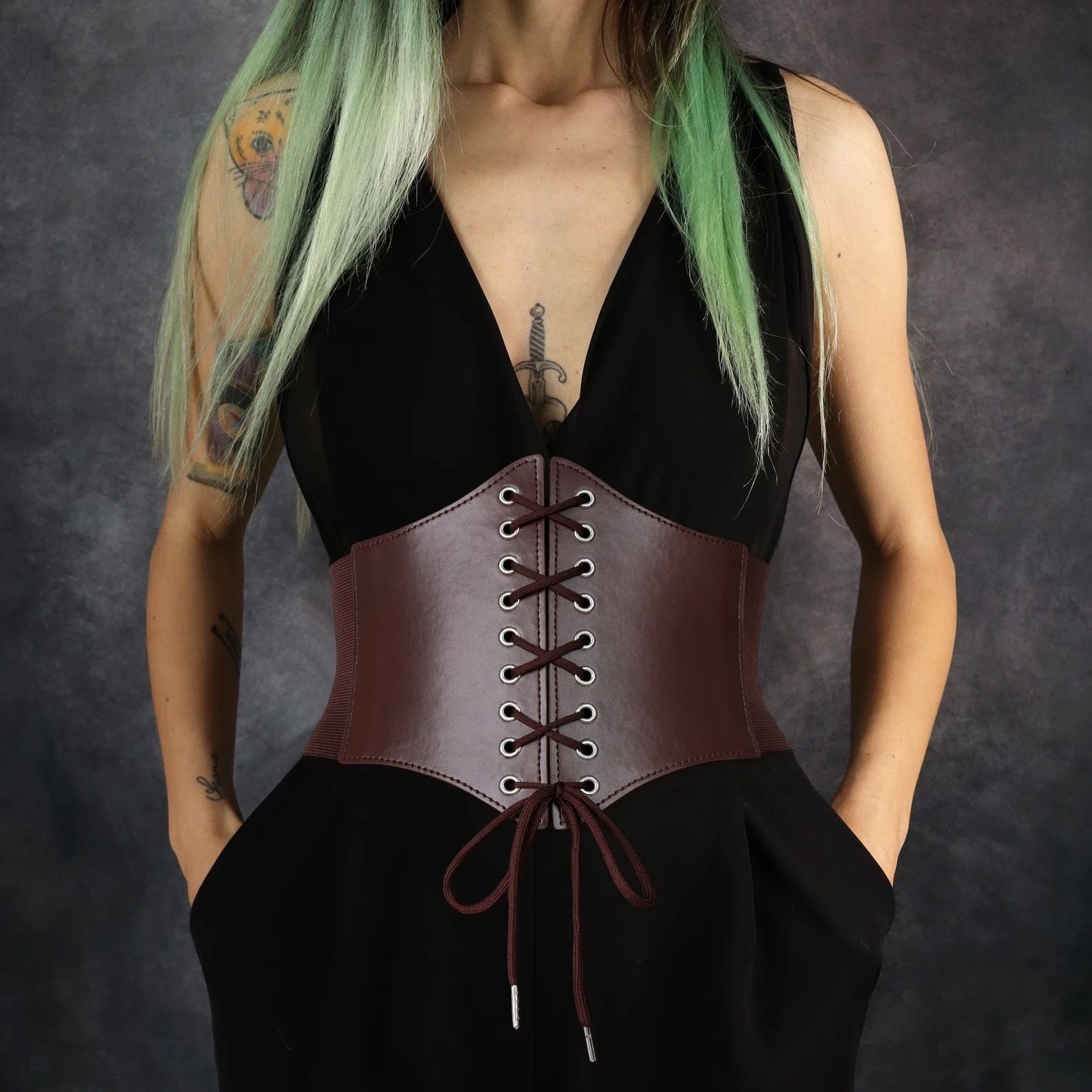 Cinturón de corsé Medieval para mujer, arnés de cuero PU Steampunk, cinturón para el cuerpo, Cosplay de Anime, faja pirata vikingo, accesorios