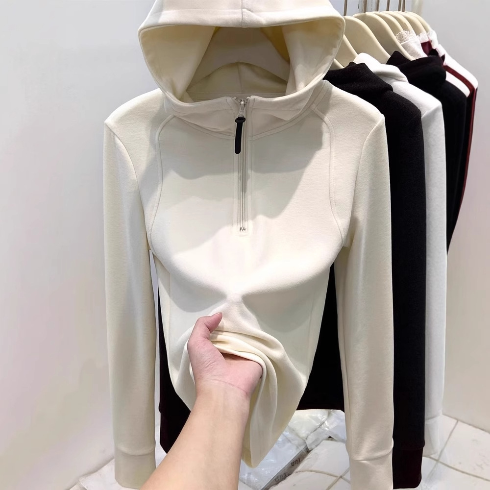 Sudadera con capucha cálida y versátil para mujer, capa Base de lana con capucha para Otoño/Invierno 2026, recién llegado