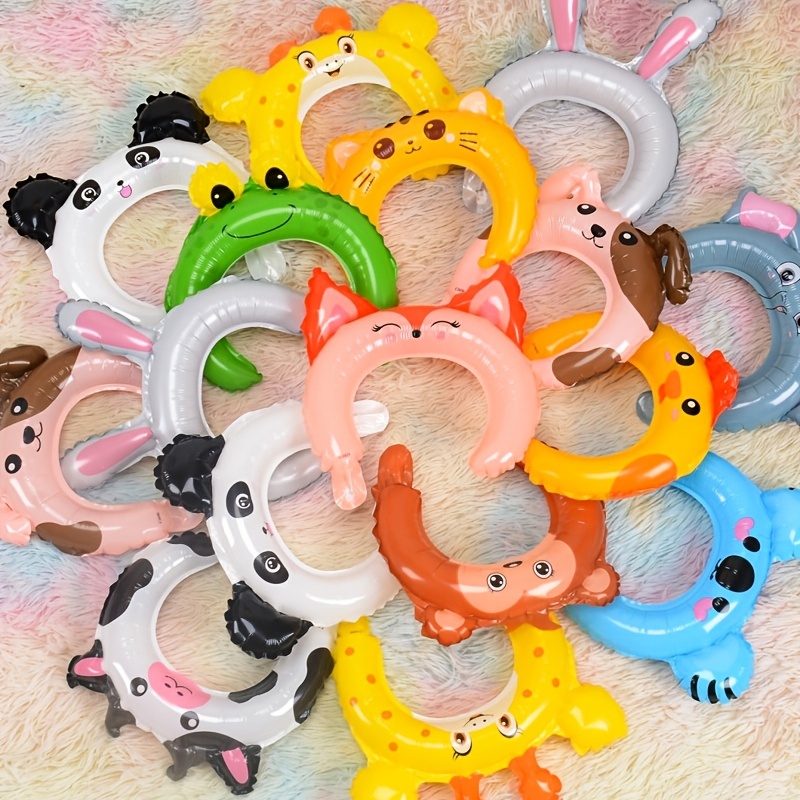 20 piezas lindo globo con diadema para decoración de fiesta de cumpleaños conejo oso globo de animales de dibujos animados juguetes rosas para niños Baby Shower