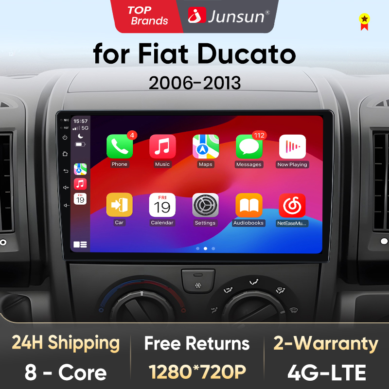 Junsun V1 Draadloze Carplay Android Auto Radio Voor Fiat Ducato 2007-2015 Peugeot Boxer 2 Citroen Jumper 2 Auto Gps 2din Autoradio