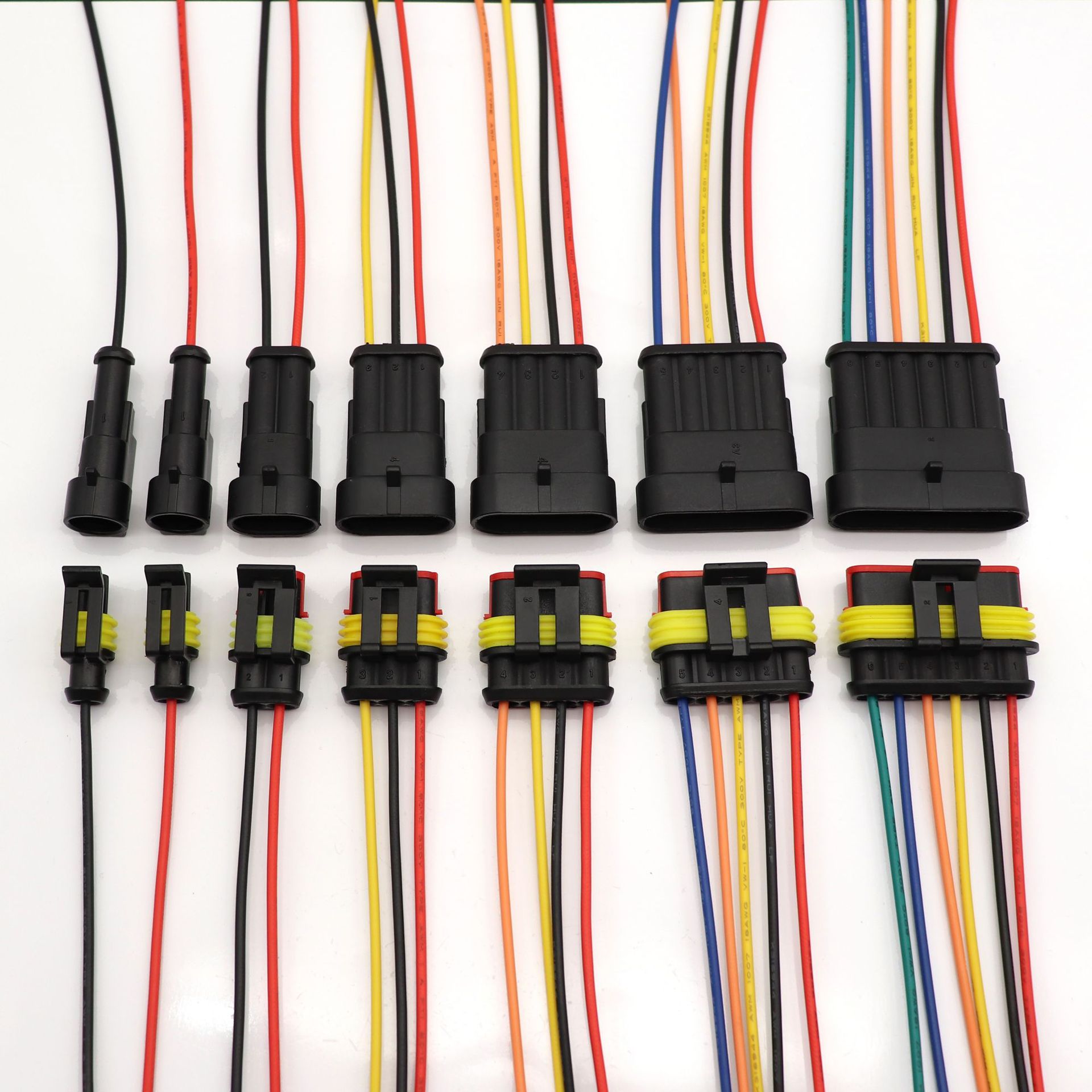 1Set 1 2 3 4 5 6 Way 1P 2P 3P 4P 5P auto connector Male & Female Waterproof Electrical Connector Plug with cable