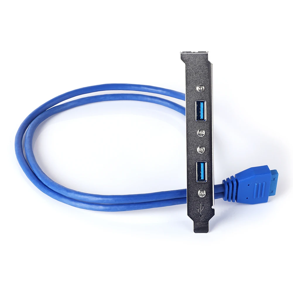 ПК материнская плата 50 см, 20 контактов на два USB 3,0, кабель-перегородка для адаптера, материнская плата 2 USB, кронштейн для задней панели, Удлинительный кабель 5 Гбит/с