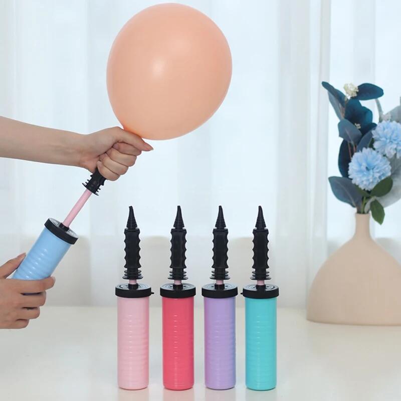 Bomba de globos, inflador de aire de alta calidad, empuje manual, portátil, útil, accesorios para globos, suministros de decoración para fiesta de cumpleaños y boda