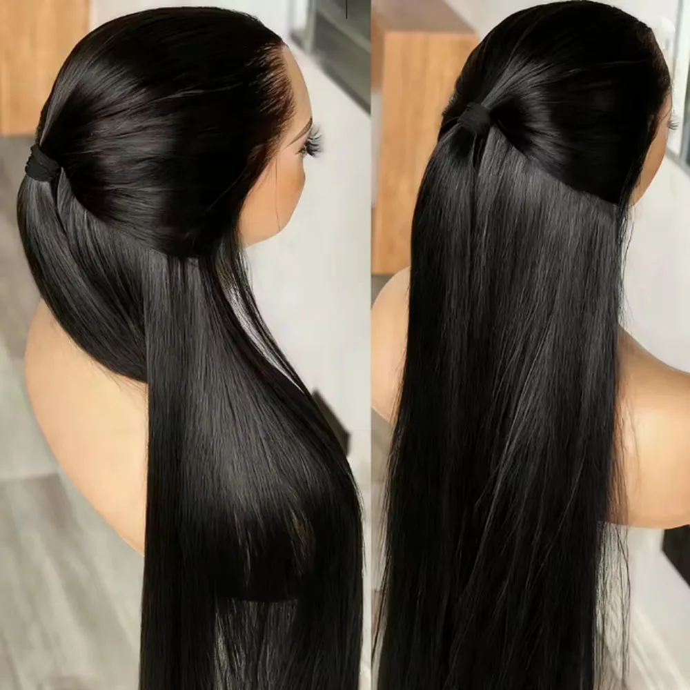 Peruki typu lace front z prostych włosów ludzkich, 32 40 cali, peruki full lace 13x6 dla kobiet, wietnamskie, wstępnie wyskubane, peruka frontalna 13x4 HD lace, gęstość 230%