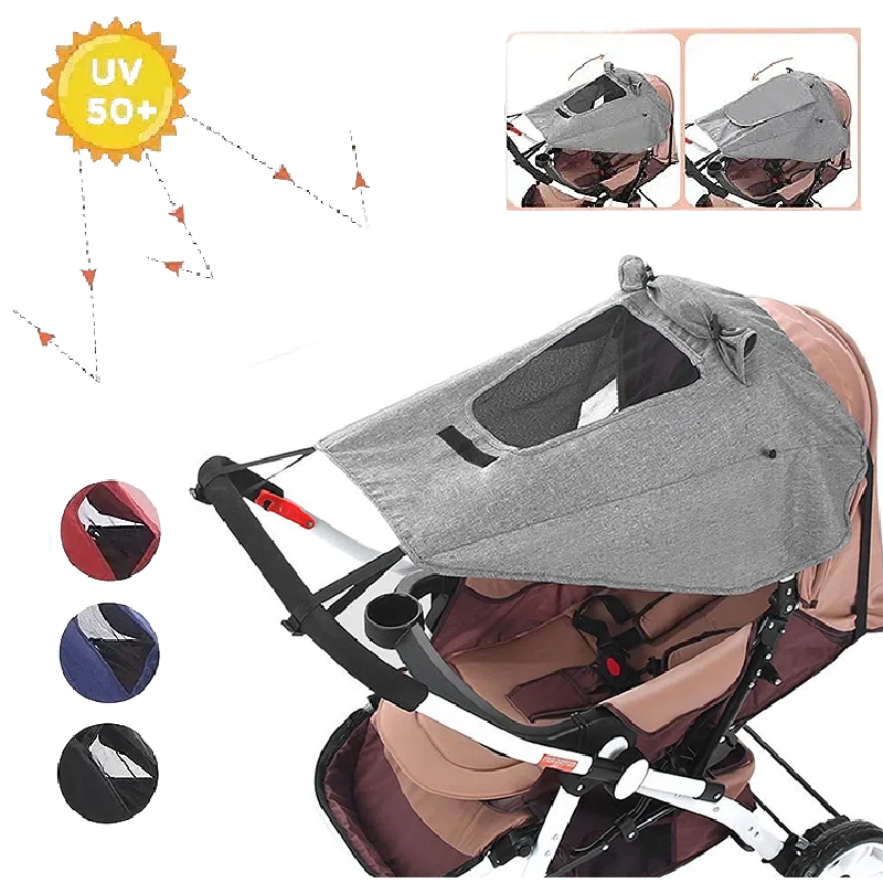 Carrinho de bebê capa solar sombra, toldo proteção solar dossel carrinho de bebê capa capa, carrinho de bebê à prova de sol capa de chuva à prova de uv