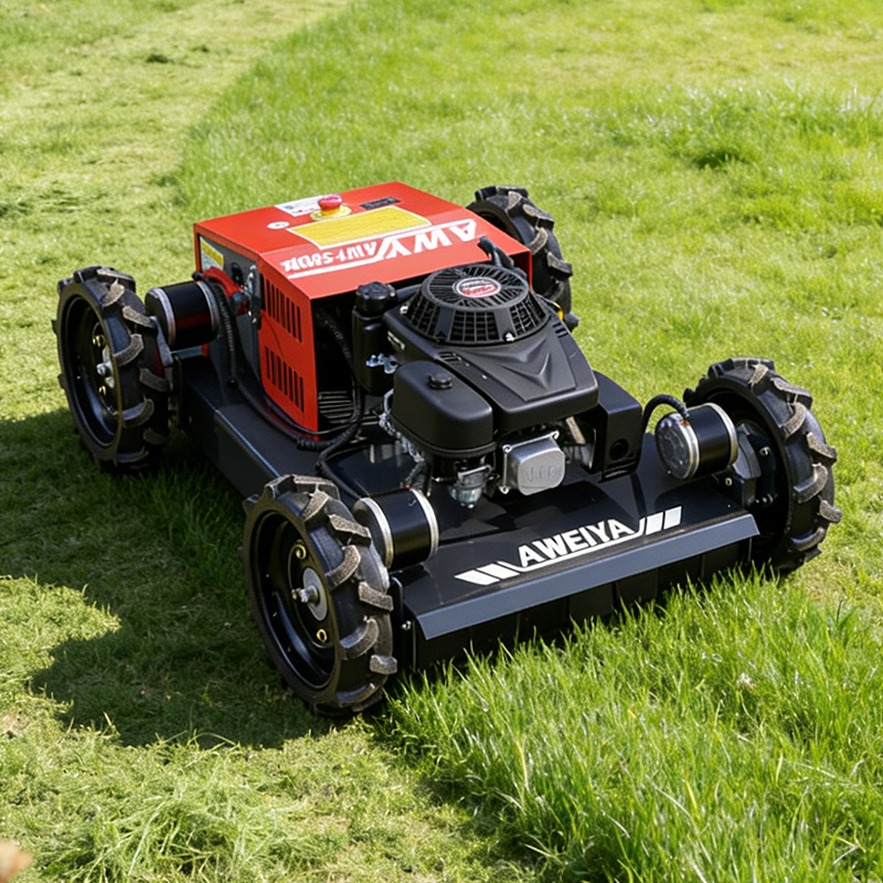 Customized Small Remote Control 4WD Robot Lawn Mower 500mm Cutting Width Easy Use with Free Blade Accessories