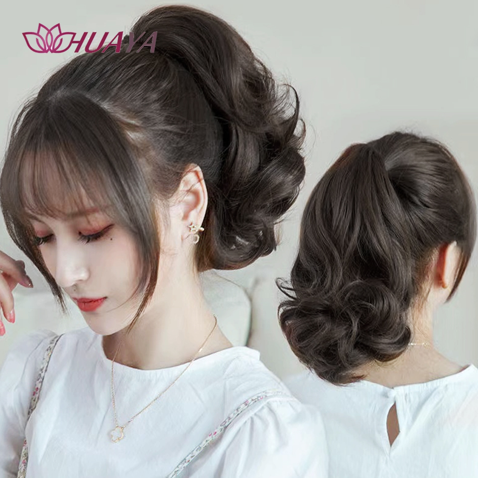 10 inch synthetische paardenstaart klauw clip paardenstaart extensions kort krullend paardenstaart dames zwart bruin haar clip voor vrouwen