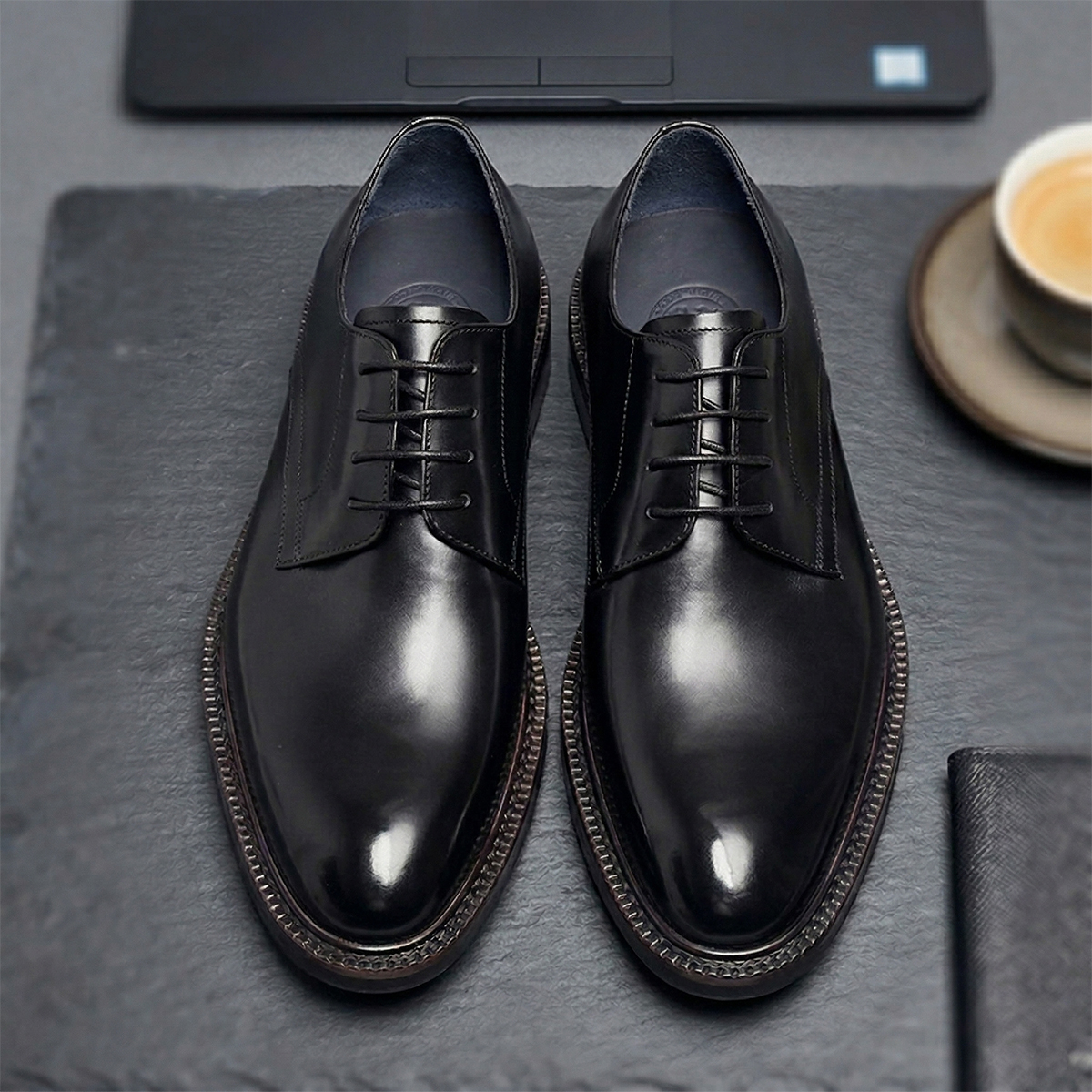 Sepatu Oxford Kulit Sapi Asli Pria, Sepatu Derby untuk Bisnis dan Pernikahan