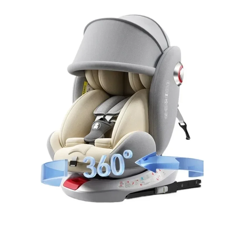 Universeel 360° °   Rotatie Kinderautostoeltjes baby-autostoeltje zitstoel voor 0-12 jaar oud ISOFIX stalen interface voor pasgeborenen