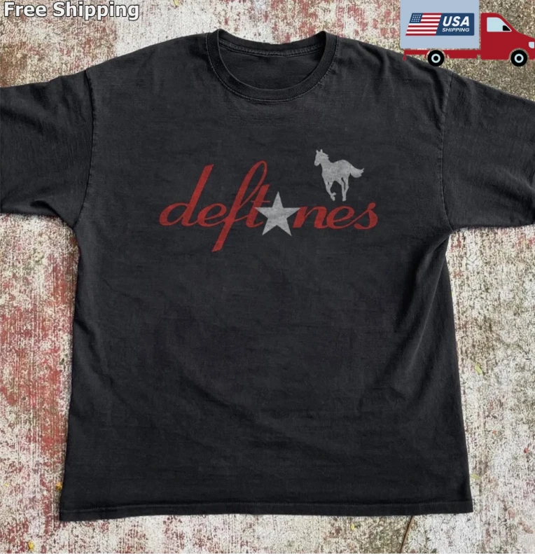 Deftones White Pony Star Logo T-shirt, Unisex zwart T-shirt Harajuku heren T-shirts