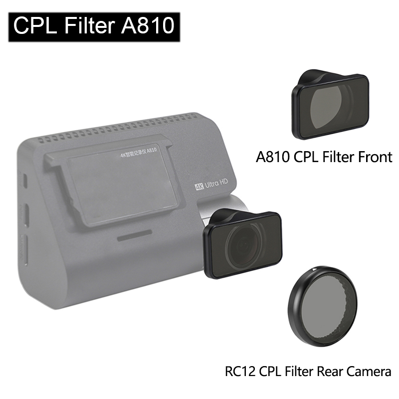 Para filtro CPL 70mai solo para filtro CPL 70mai A810 para cámara trasera 70mai RC12, película de filtro CPL y pegatinas estáticas