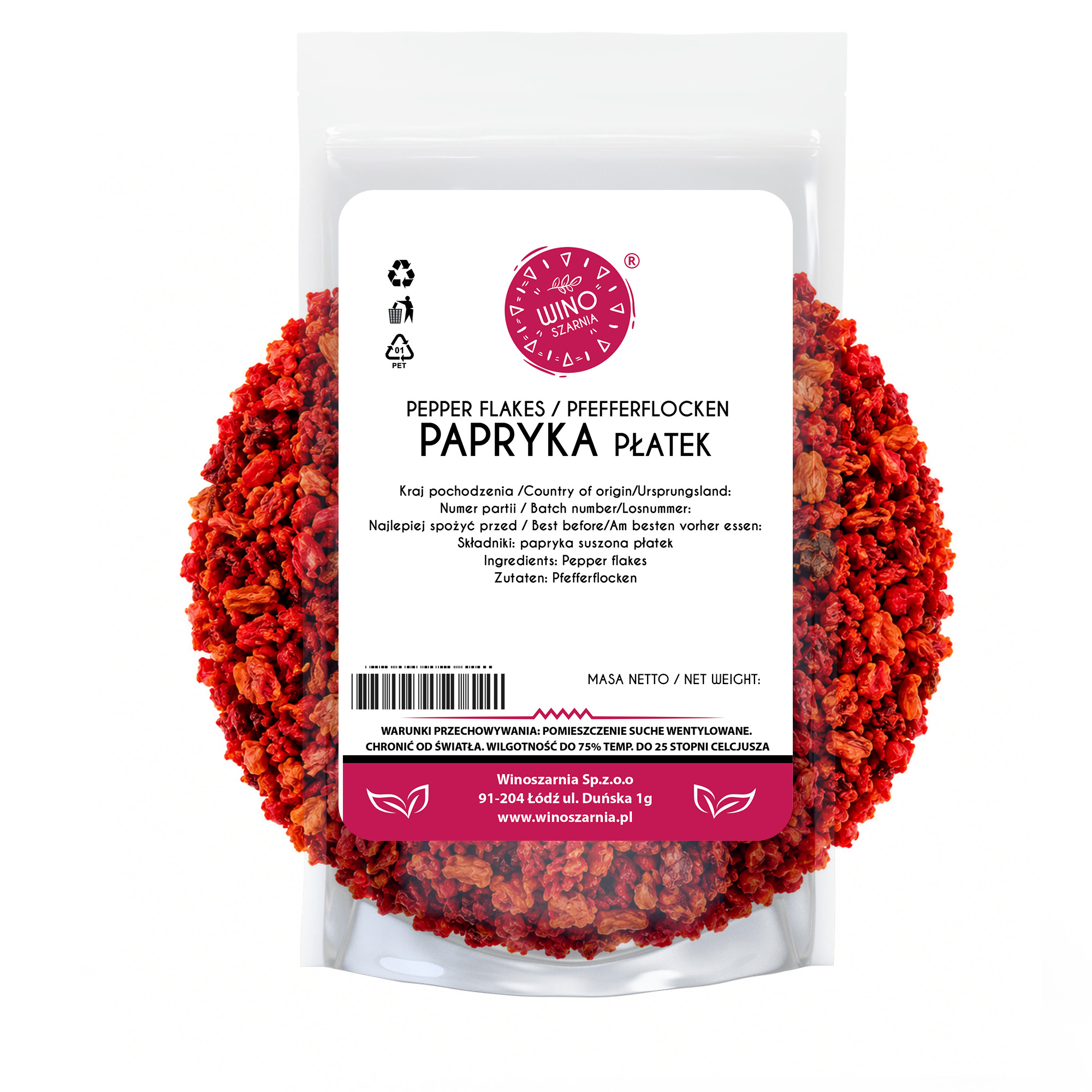 Pimientos rojos en hojuelas 100g Sabor y aroma intensos para sopas de carne y salsas